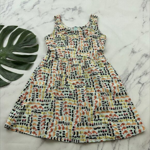 Accessories - Retrolicious Sushi Roll Print Dres Size S Blue Orange Fit Flare Pockets Retro